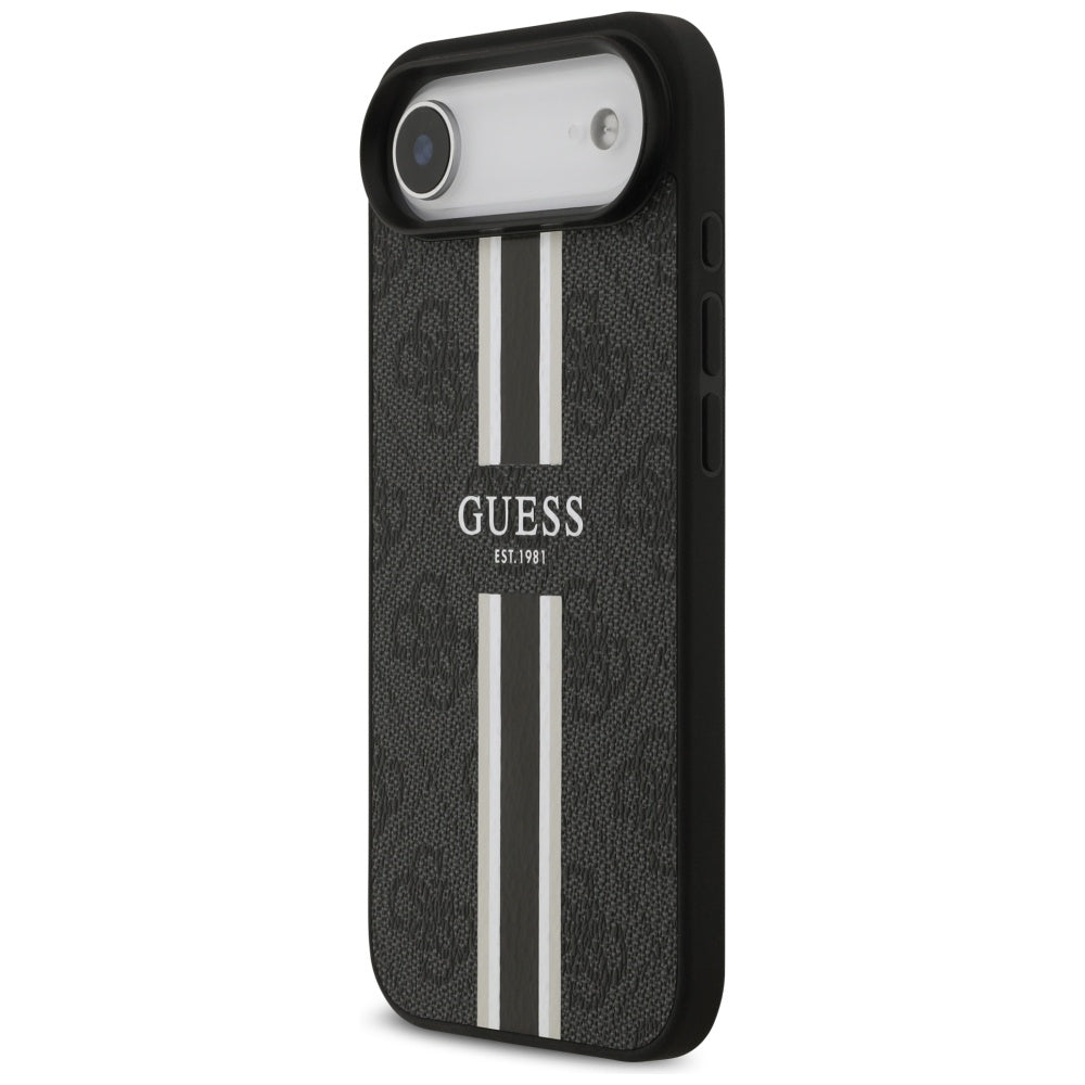 MagSafe hoesje voor Apple iPhone 17 Air, Guess, 4G Printed Stripes, Zwart