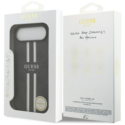 MagSafe hoesje voor Apple iPhone 17 Air, Guess, 4G Printed Stripes, Zwart