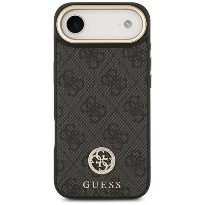 MagSafe hoesje voor Apple iPhone 17 Air, Guess, 4G Strass Logo met grote band, Zwart