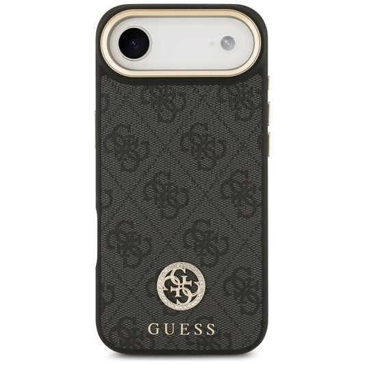 MagSafe hoesje voor Apple iPhone 17 Air, Guess, 4G Strass Logo met grote band, Zwart