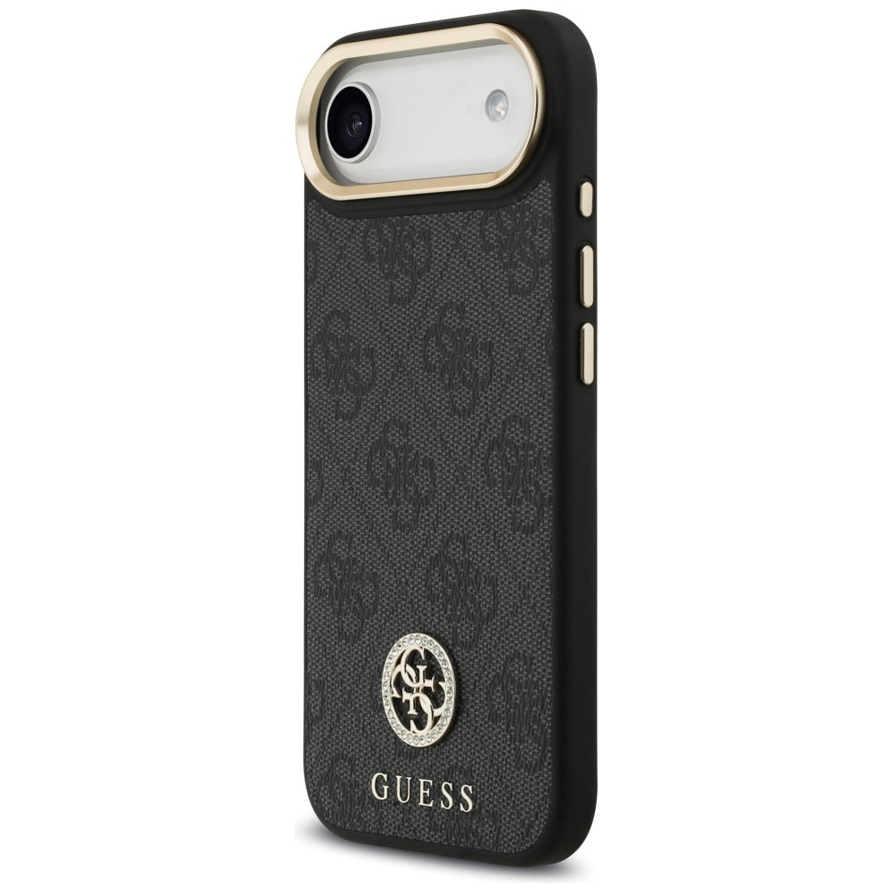MagSafe hoesje voor Apple iPhone 17 Air, Guess, 4G Strass Logo met grote band, Zwart
