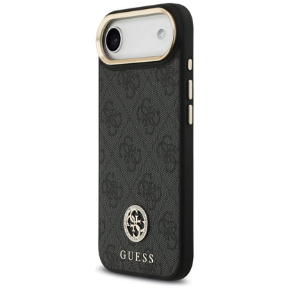 MagSafe hoesje voor Apple iPhone 17 Air, Guess, 4G Strass Logo met grote band, Zwart
