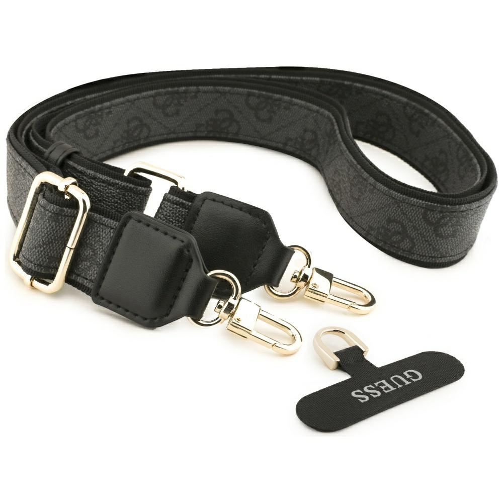 MagSafe hoesje voor Apple iPhone 17 Air, Guess, 4G Strass Logo met grote band, Zwart