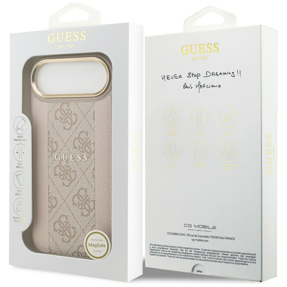 Étui MagSafe pour Apple iPhone 17 Air, Guess, 4G Stripe, Rose