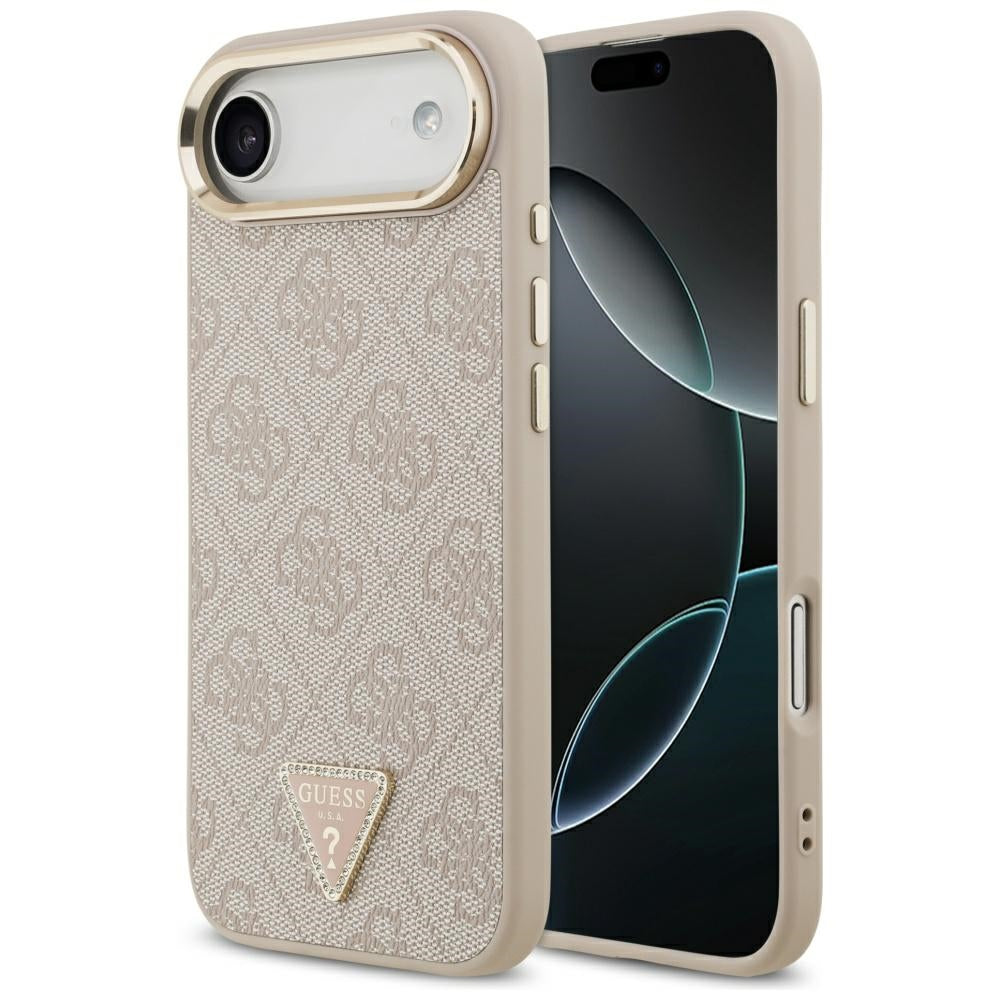 MagSafe hoesje voor Apple iPhone 17 Air, Guess, 4G Triangle Logo, Goudroze