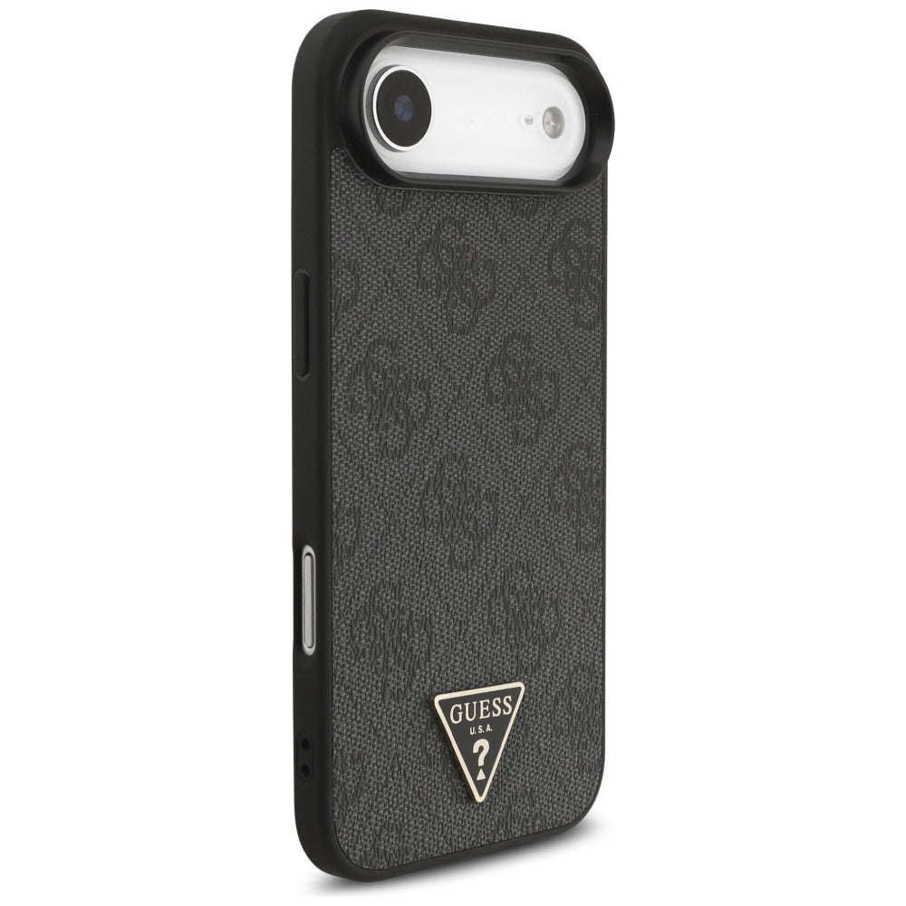 MagSafe hoesje voor Apple iPhone 17 Air, Guess, 4G Triangle Logo met koordriem, Zwart