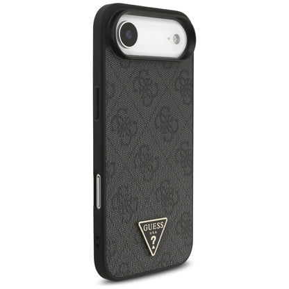MagSafe hoesje voor Apple iPhone 17 Air, Guess, 4G Triangle Logo met koordriem, Zwart