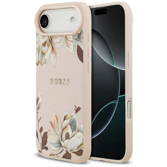 MagSafe hoes voor Apple iPhone 17 Air, Guess, Grained Flowers, Roze