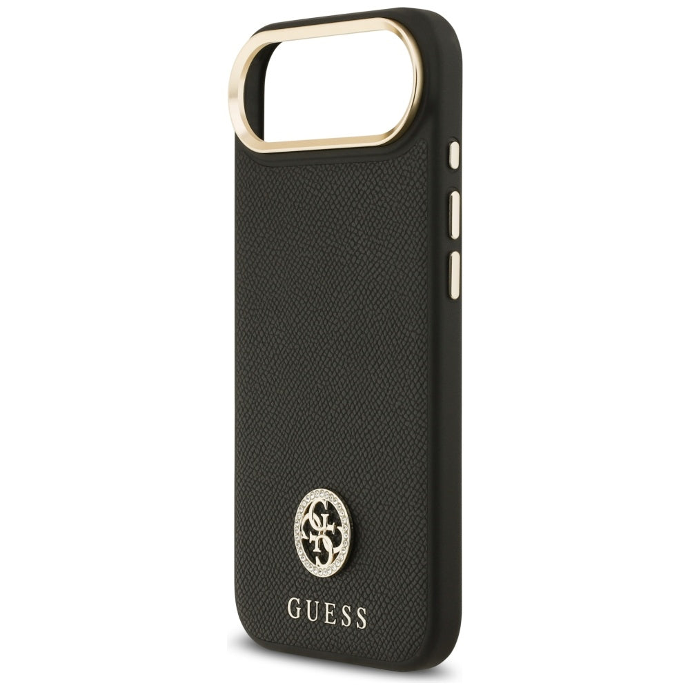Coque MagSafe pour Apple iPhone 17 Air, Guess, Logo Strass Grainé, Noire