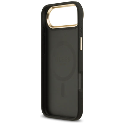 Coque MagSafe pour Apple iPhone 17 Air, Guess, Logo Strass Grainé, Noire