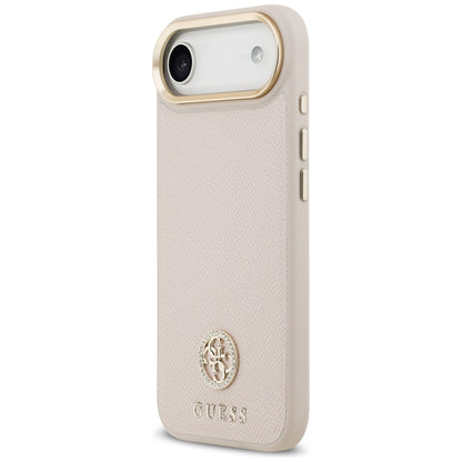 Étui MagSafe pour Apple iPhone 17 Air, Guess, Logo Strass Grainé, Rose