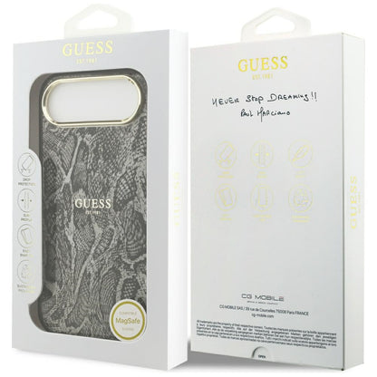 MagSafe hoes voor Apple iPhone 17 Air, Guess, Python Patroon, Zwart