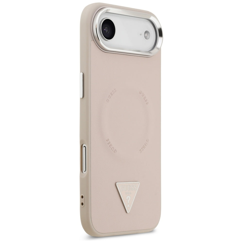 Étui MagSafe pour Apple iPhone 17 Air, Guess, Logo Triangle, Rose Argenté