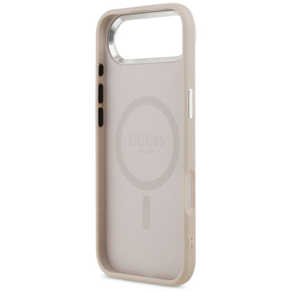 Étui MagSafe pour Apple iPhone 17 Air, Guess, Logo Triangle, Rose Argenté