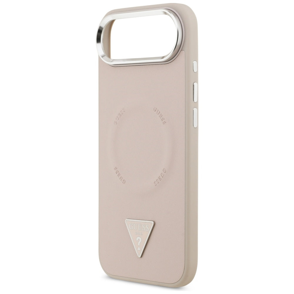 Étui MagSafe pour Apple iPhone 17 Air, Guess, Logo Triangle, Rose Argenté
