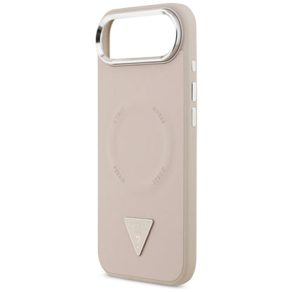 Étui MagSafe pour Apple iPhone 17 Air, Guess, Logo Triangle, Rose Argenté