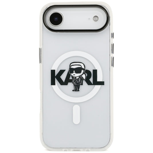 Housse MagSafe pour Apple iPhone 17 Air, Karl Lagerfeld, IML Sketch Logo Karl, Transparente