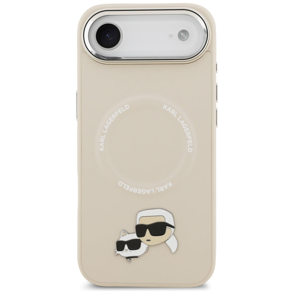 MagSafe hoes voor Apple iPhone 17 Air, Karl Lagerfeld, Karl & Choupette Pins, Beige