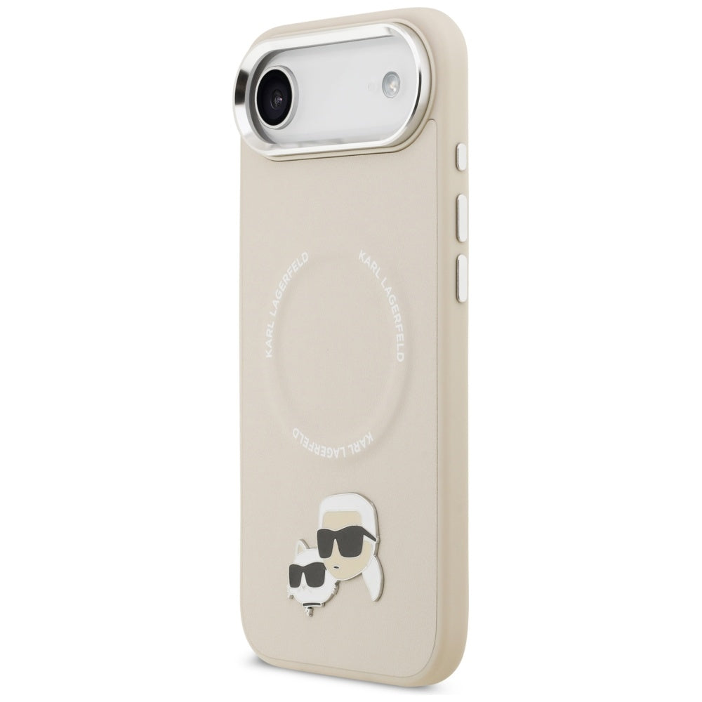 MagSafe hoes voor Apple iPhone 17 Air, Karl Lagerfeld, Karl & Choupette Pins, Beige