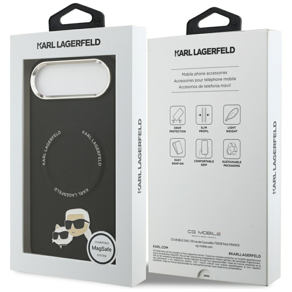 MagSafe hoes voor Apple iPhone 17 Air, Karl Lagerfeld, Karl & Choupette Pins, Zwart