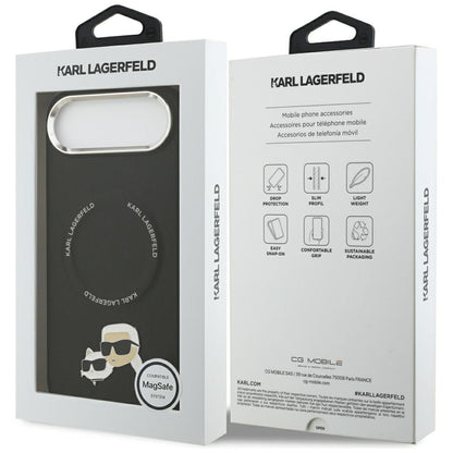 MagSafe hoes voor Apple iPhone 17 Air, Karl Lagerfeld, Karl & Choupette Pins, Zwart