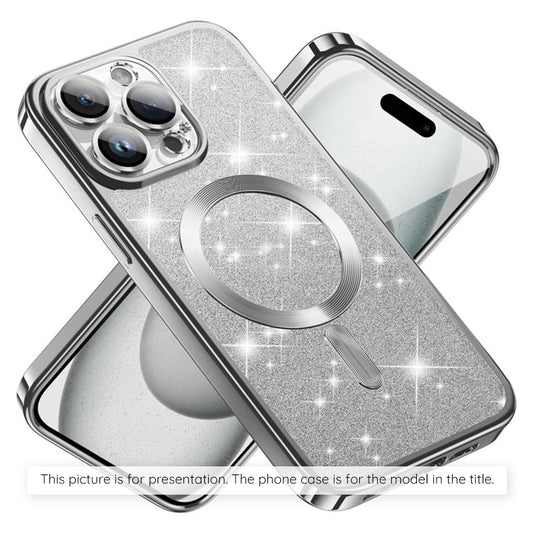 MagSafe hoesje voor Apple iPhone 17 Air, Techsuit, Luxury Glitter, Zilver
