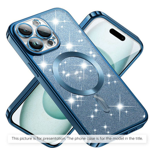 MagSafe hoesje voor Apple iPhone 17 Air, Techsuit, Luxury Glitter, Blauw