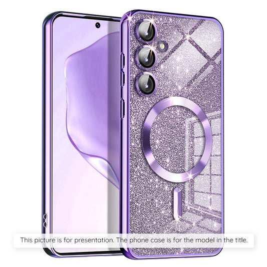 MagSafe hoesje voor Apple iPhone 17 Air, Techsuit, Luxury Glitter, Lichtpaars