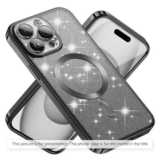 MagSafe hoesje voor Apple iPhone 17 Air, Techsuit, Luxury Glitter, Zwart