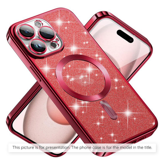MagSafe hoesje voor Apple iPhone 17 Air, Techsuit, Luxury Glitter, Roze