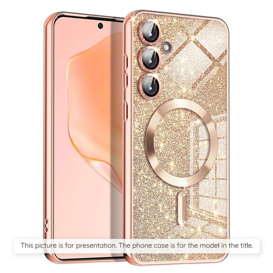 MagSafe hoesje voor Apple iPhone 17 Air, Techsuit, Luxury Glitter, Goudroze