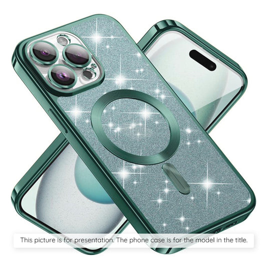 MagSafe hoesje voor Apple iPhone 17 Air, Techsuit, Luxury Glitter, Lichtgroen