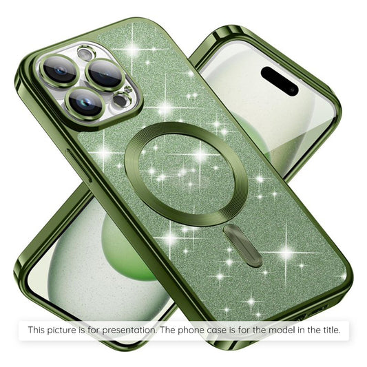 MagSafe hoesje voor Apple iPhone 17 Air, Techsuit, Luxury Glitter, Donkergroen