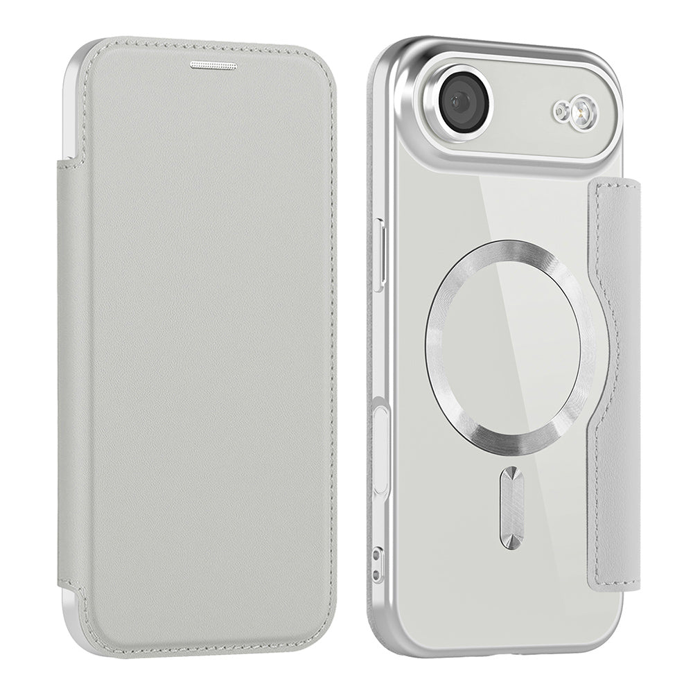 MagSafe hoes voor Apple iPhone 17 Air, Techsuit, SmartMag Book, Gri