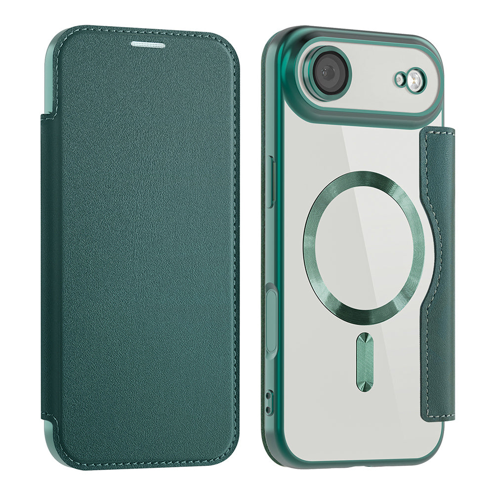 MagSafe hoes voor Apple iPhone 17 Air, Techsuit, SmartMag Book, Groen
