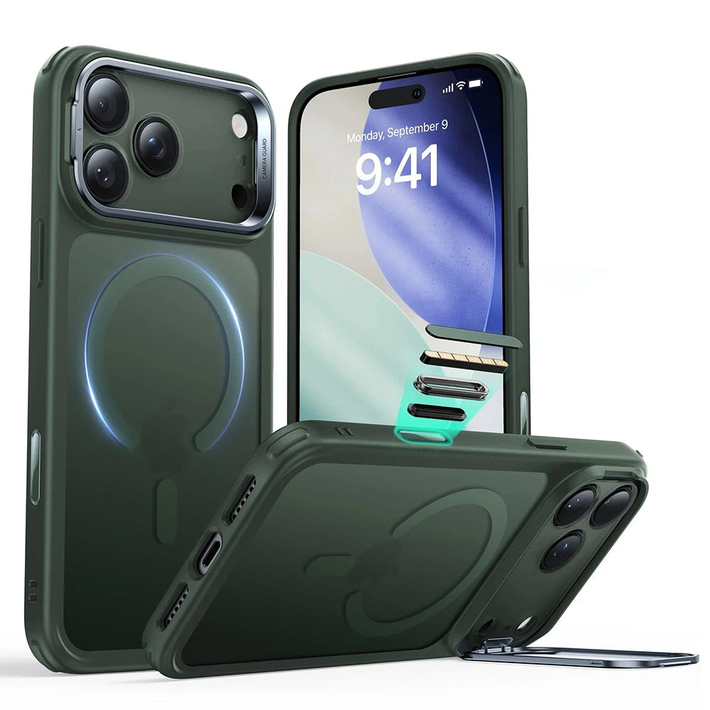 Coque MagSafe pour Apple iPhone 17, ESR, Classic Hybrid Kickstand, Vert Satiné
