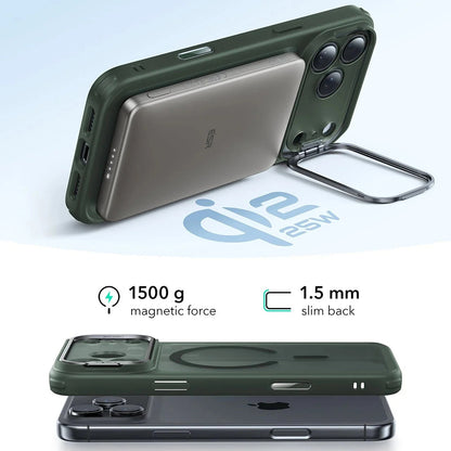 Coque MagSafe pour Apple iPhone 17, ESR, Classic Hybrid Kickstand, Vert Satiné