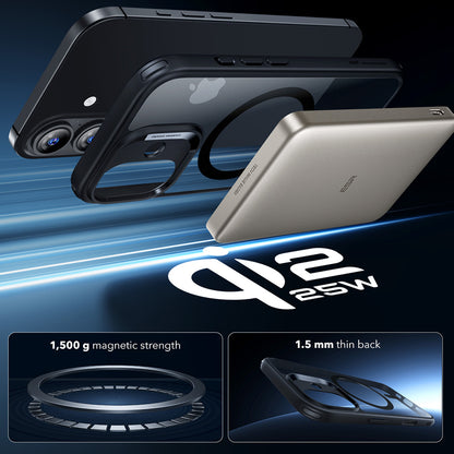 Coque MagSafe pour Apple iPhone 17, ESR, Classic Hybrid, Noire Transparente