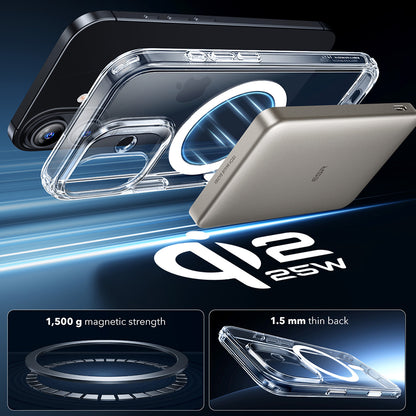 Coque MagSafe pour Apple iPhone 17, ESR, Classic Hybrid, Transparente