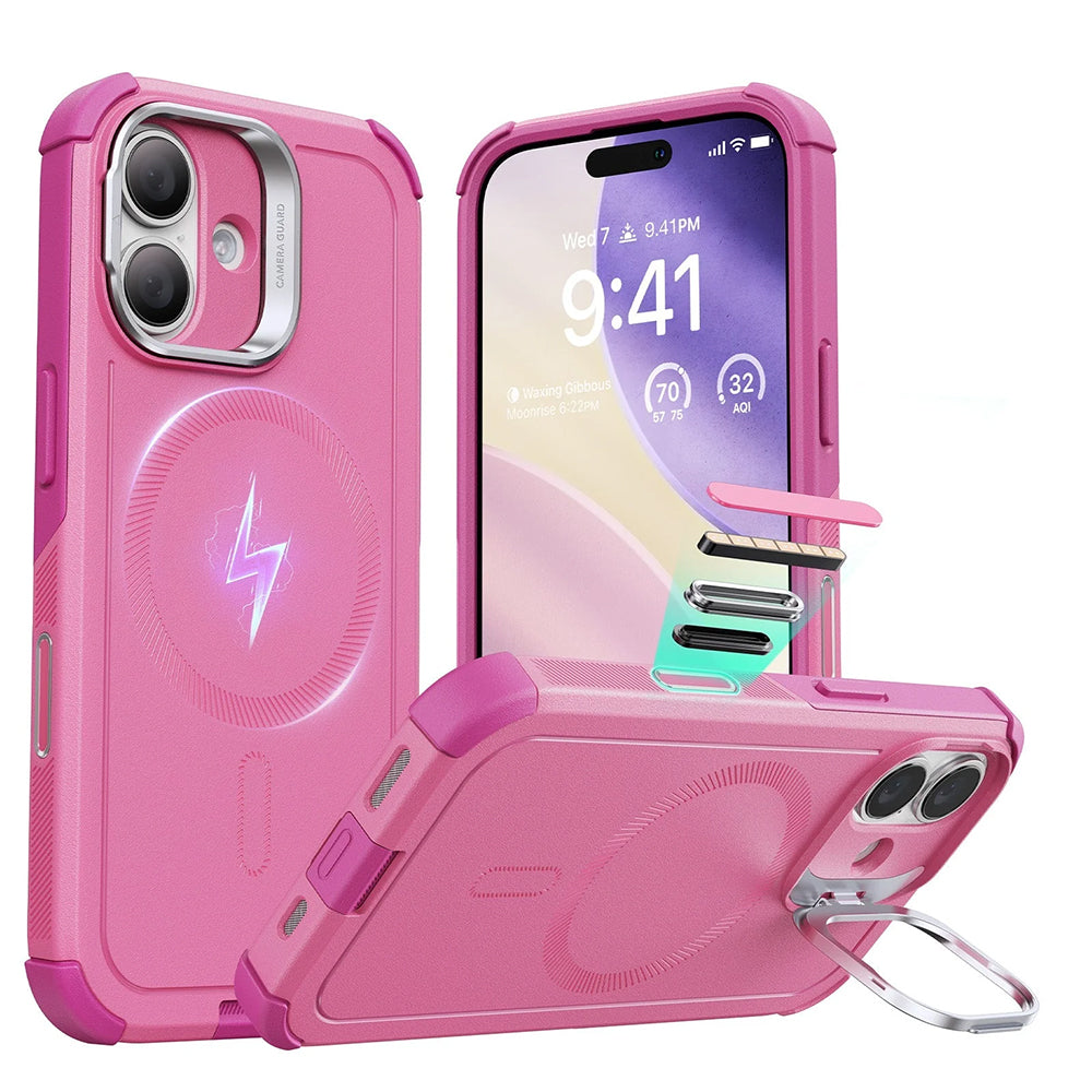 MagSafe hoes voor Apple iPhone 17, ESR, Cyber Armor Kickstand, Roze