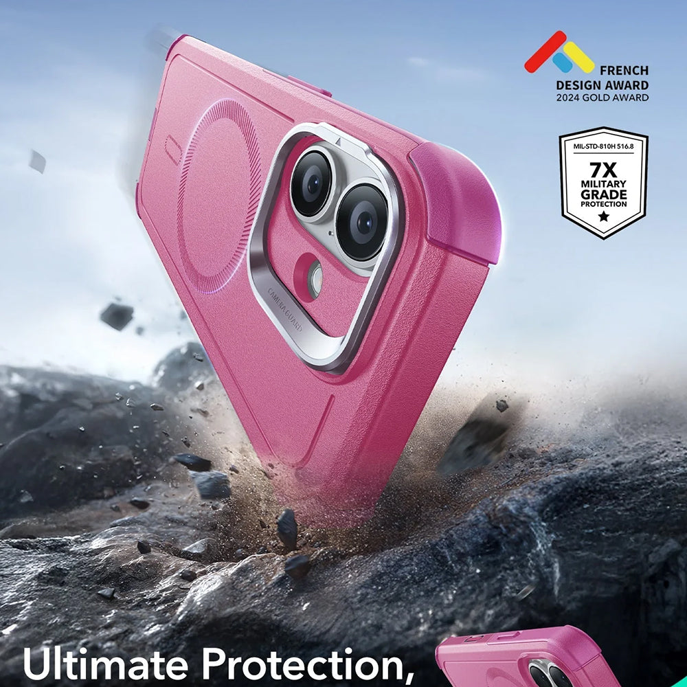 MagSafe hoes voor Apple iPhone 17, ESR, Cyber Armor Kickstand, Roze