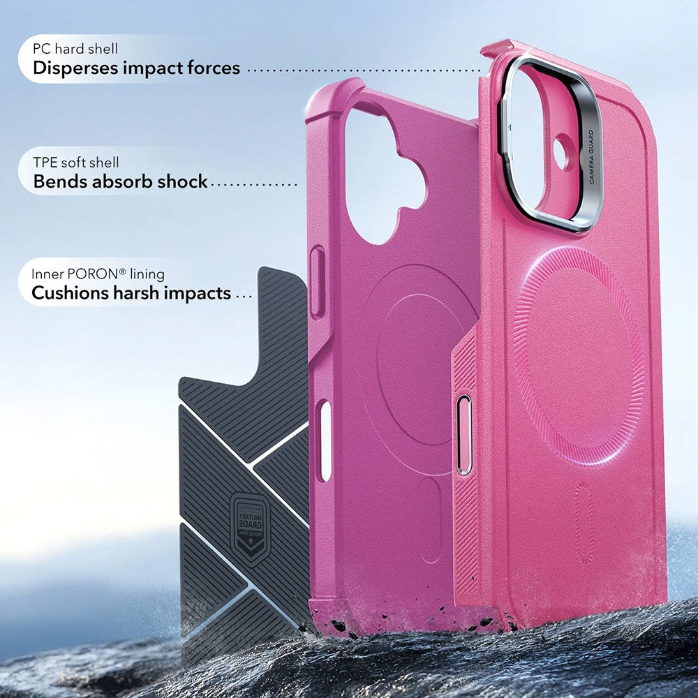 MagSafe hoes voor Apple iPhone 17, ESR, Cyber Armor Kickstand, Roze