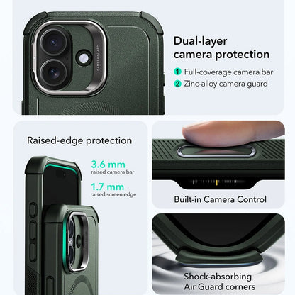 Étui MagSafe pour Apple iPhone 17, ESR, Cyber Armor Kickstand, Vert