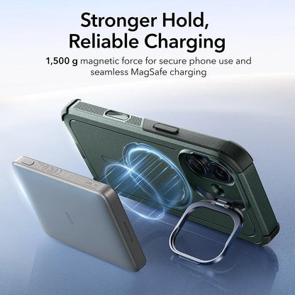 Étui MagSafe pour Apple iPhone 17, ESR, Cyber Armor Kickstand, Vert