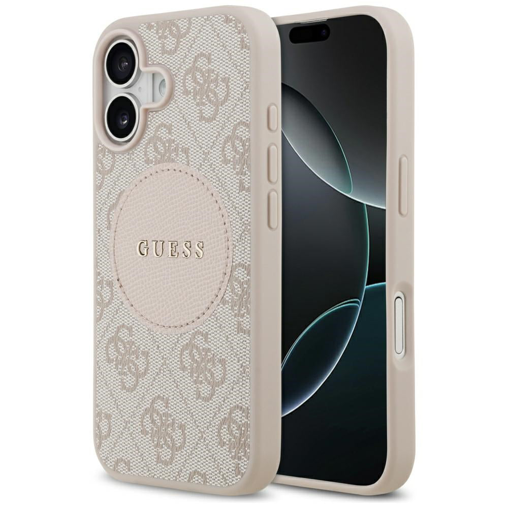 MagSafe hoesje voor Apple iPhone 17, Guess, 4G Circle Classic Logo, Roze