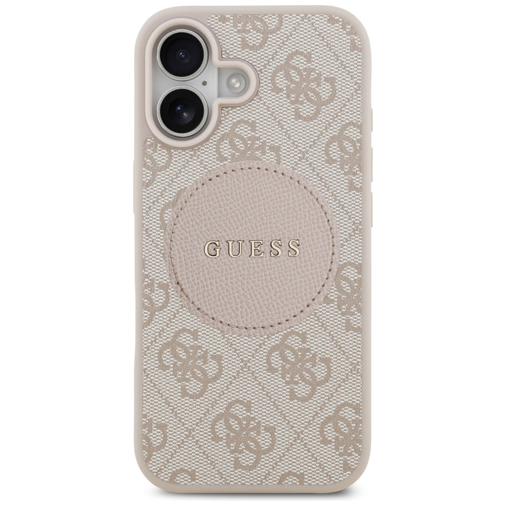 MagSafe hoesje voor Apple iPhone 17, Guess, 4G Circle Classic Logo, Roze
