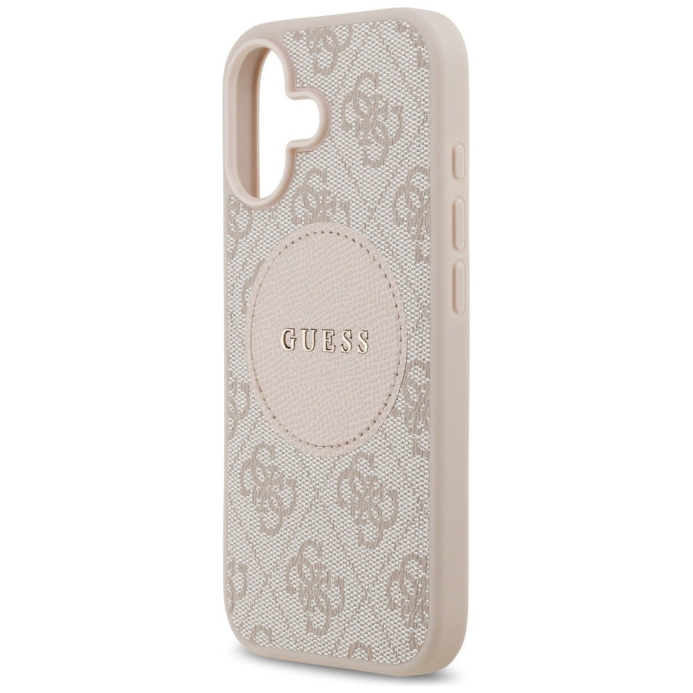 MagSafe hoesje voor Apple iPhone 17, Guess, 4G Circle Classic Logo, Roze