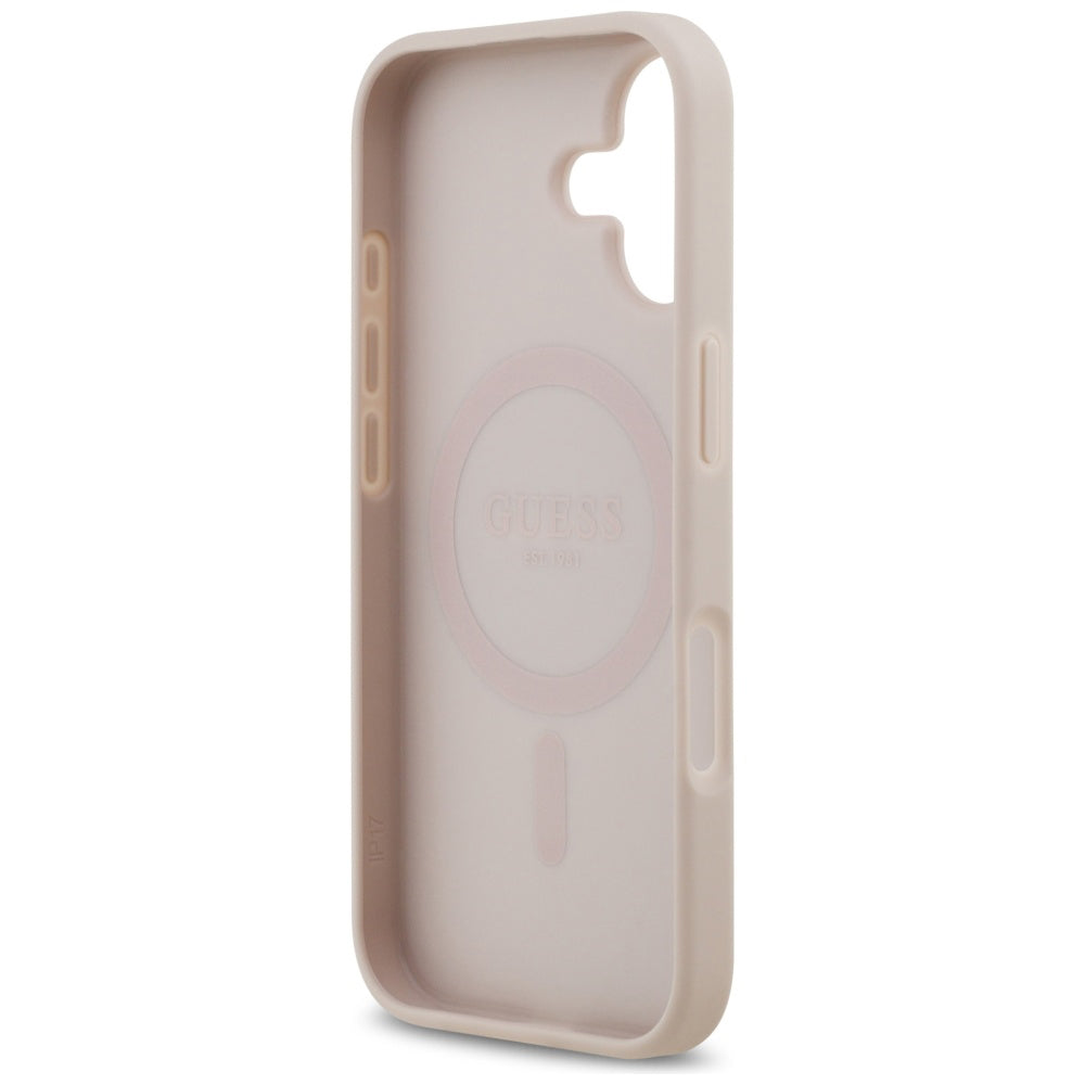 MagSafe hoesje voor Apple iPhone 17, Guess, 4G Circle Classic Logo, Roze