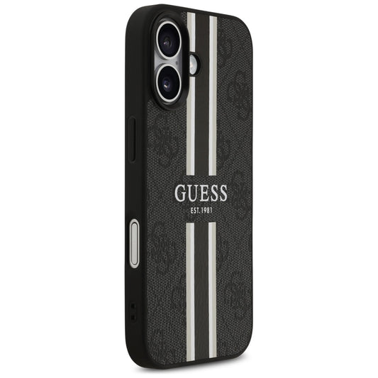 Étui MagSafe pour Apple iPhone 17, Guess, 4G Printed Stripes, Noir