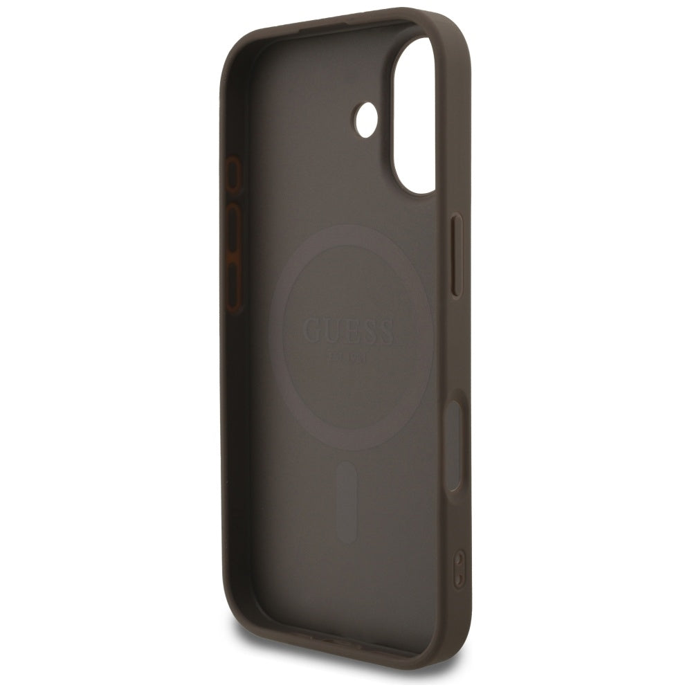 MagSafe hoesje voor Apple iPhone 17, Guess, 4G Ring Classic Logo, Bruin